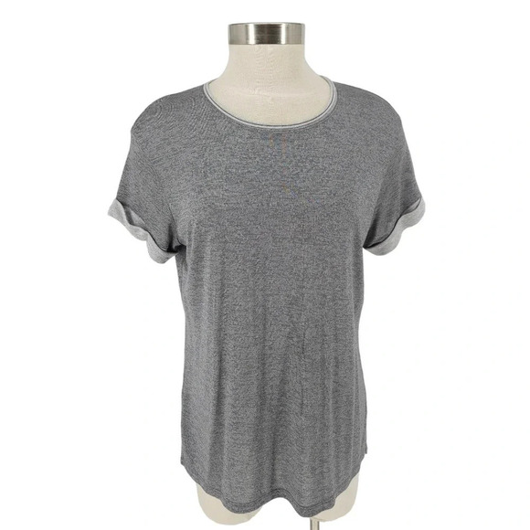 Vince Tops - Vince Tee Shirt Gray Rolled Cuffed Short Sleeve Lightweight Top